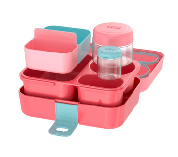 THERMOS Kids Freestyle 8 Piece Food Storage Kit, Pink/Peach